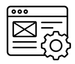 Browser window with a settings gear, representing a traditional web project